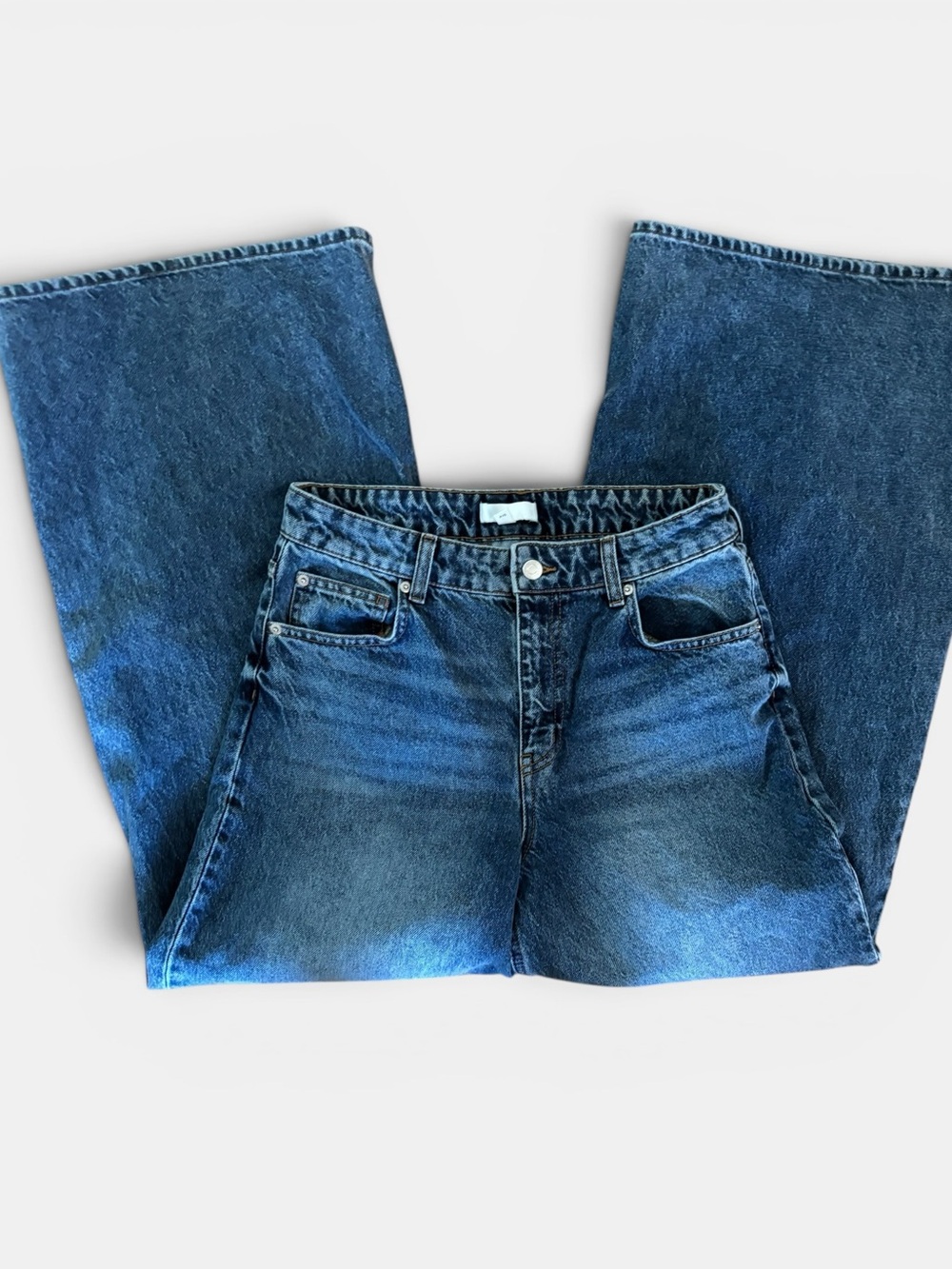 H&M High Waist Extra Wide Leg Jeans Size 8 - Picture 6 of 9